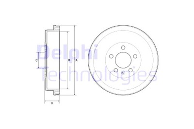 DELPHI БАРАБАНЫ ТОРМОЗНЫЕ 2 ШТУКИ. DELPHI BF634 SKODA RAPID 1.2TSI 1.4TSI