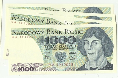 1000 złotych 1982 seria HA stan UNC