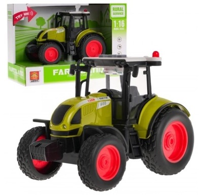 Interaktywny Traktor dla dzieci 3+ Dźwięki Światła Gumowe opony Napęd