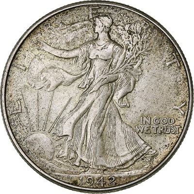 USA, Half Dollar, Walking Liberty, 1942, Philadelp