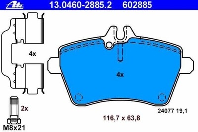 ZAPATAS DE FRENADO PARTE DELANTERA MERCEDES A-KLASA W169 04-  