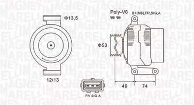 MAGNETI MARELLI 063731635010 ГЕНЕРАТОР FORD