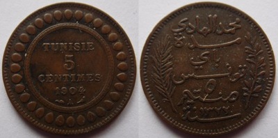 Tunezja 5 Centimes 1904