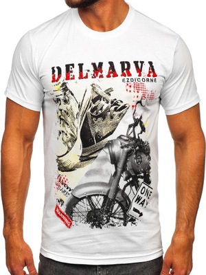 T-SHIRT KOSZULKA MĘSKA BIAŁA 143008 DENLEY_M