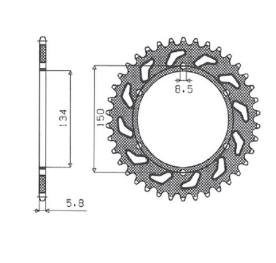 SUNSTAR ЗУБЧАТКА ЗАДНЯЯ АЛЛЮМИНИЕВЫЕХ KAWASAKI KX/KXF `84-18