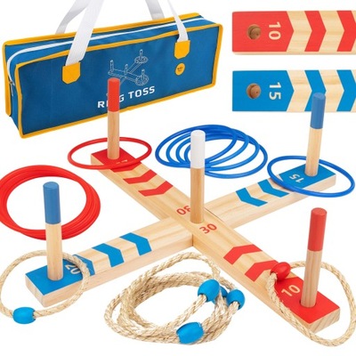 GRA FUN SERSO DREWNIANA ZRĘCZNOŚCIOWA RZUCANIE DO CELU RING TOSS TOOKY TOY