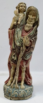 Stara rzeźbiona figurka Św. Krzysztof wys. 70 cm