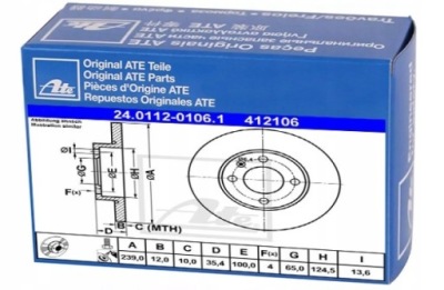 Тормозные диски тормозные ate do seat toledo i 2.0i фото №1
