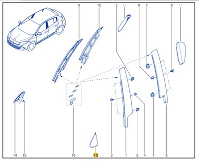 Лівий трикутник заглушка крила renault fluence фото №1