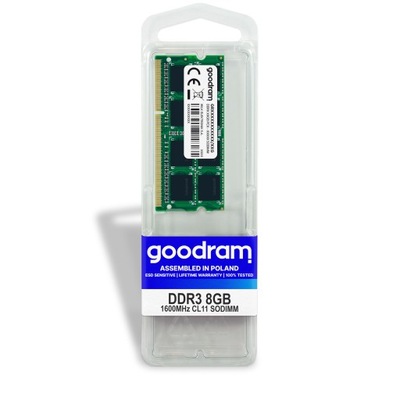 Pamięć RAM DDR3 Goodram 8GB 1600MHz CL11 1,35V SODIMM