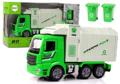 Ciężarówka Śmieciarka Zielona Ruchomy Kontener Świ