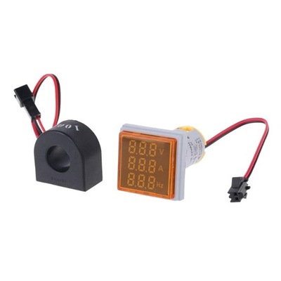 Woltomierz LED amperomierz 3 W 1 Hertz Meter Wskaźnik Napięcia Prądu Żółty