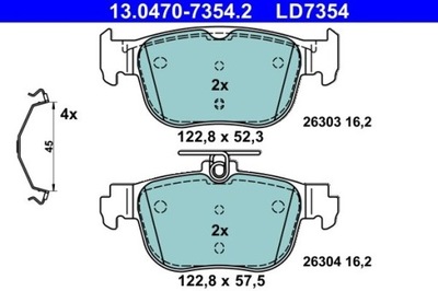 ZAPATAS DE FRENADO SKODA T. OCTAVIA 10-20 TSI 19- ATE 13.0470-7354.2  