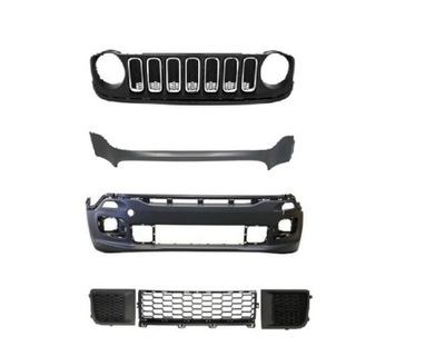 Jeep renegade 14-18 бампер kompletny + решётка радиатора хром перед решётки фото №1