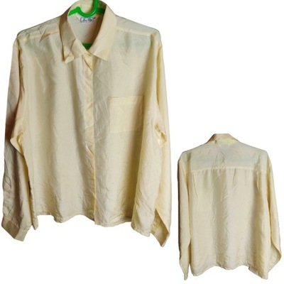 Ina Rigi jedwabna koszulowa bluzka damska vintage 48