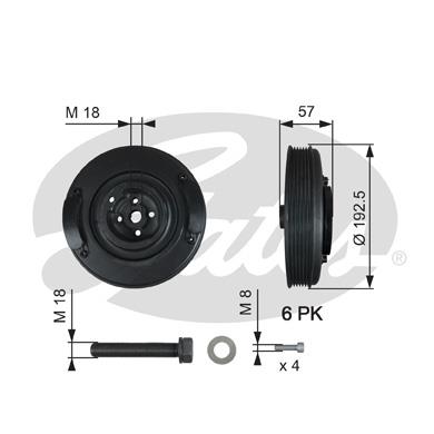 КОЛЕСО ШКИВ ВАЛА ШАТУННЫЕ + БОЛТЫ AUDI A6/VW T4 2.3/2.4/2.5D/TDI VW LT/TRANSPOR