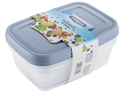 POJEMNIK NA ŻYWNOŚĆ NIEBIESKI PRAKTYCZNA 3X1,2 L