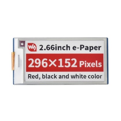 Wyświetlacz E-paper E-Ink - 2,66'' 296x152px - SPI