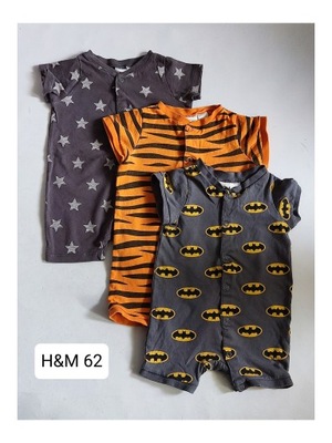 Pajac rampers H&M 62 Batman Tygrysek zestaw 3 szt