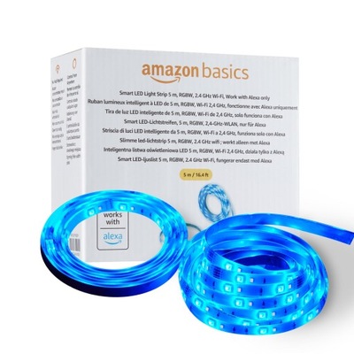 LED taśma 5m RGBW Amazon Basics inteligentna Alexa WiFi 2,4 GHz