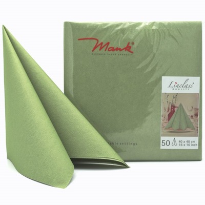 SERWETKI FLIZELINOWE 40x40 OLIWKA MANK 50szt