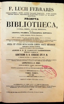 F. Lucii Ferraris Tomus 1 Prompta Bibliotheca