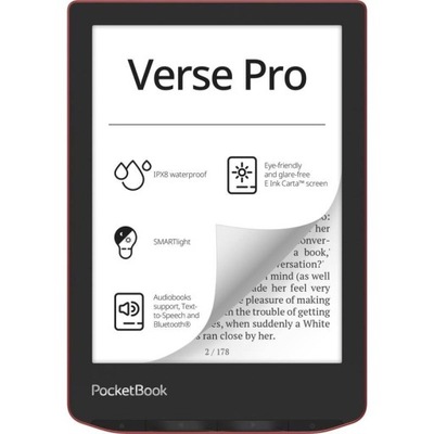 Pocket Book 634 Verse Pro Passion Red Czytnik ebooków Wi-Fi Podświetlenie