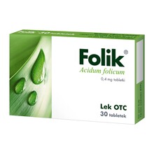 Folik, kwas foliowy, 0,4 mg, tabletki, 30 szt.