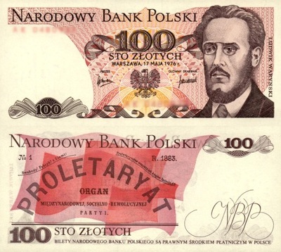 POLSKA - 100 ZŁOTYCH - 1976 - P-143b UNC seria AS