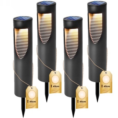 4x LAMPA SOLARNA LED SŁUPEK OGRODOWY WBIJANY CZUJNIK ZMIERZCHU SZPIKULEC