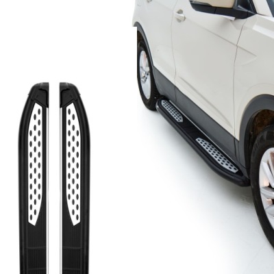 Turtle пороги боковой plus do kia soul sk3 2020 - 2024 хэтчбек чёрный фото №1