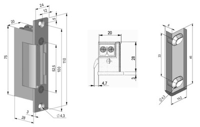 Elektrozaczep symetryczny ES-S12AC/DC PROFI