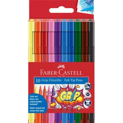 Flamastry FABER-CASTELL grip 10 kolorów etui