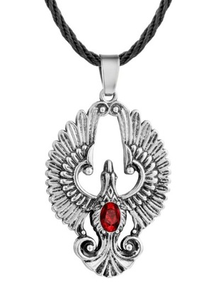 Wisiorek Runa Orzeł Cyrkonia Wiking Srebrny Amulet