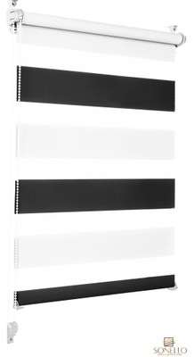 Roleta okienna dzień/noc - kolor: czarno-biały