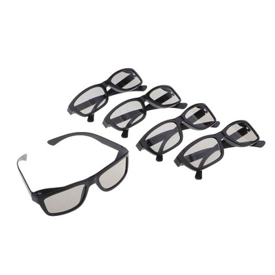 5x Unisex Passive Polarized 3D Glasses For , black