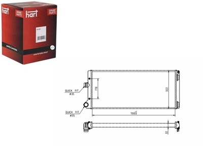 РАДІАТОР PUNTO II 1.9D 99-03 HART