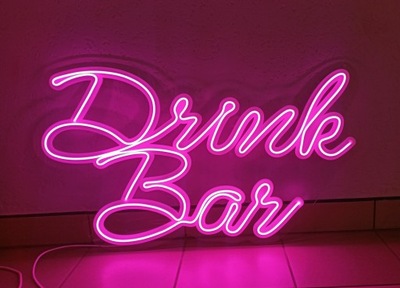 Podświetlany napis neon neonowy DRINK BAR 98 cm