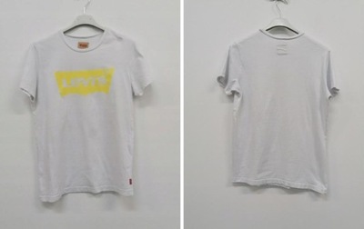 LEVIS T-SHIRT BIAŁY NAPIS LOGO DOPASOWANY 38M 1RRO