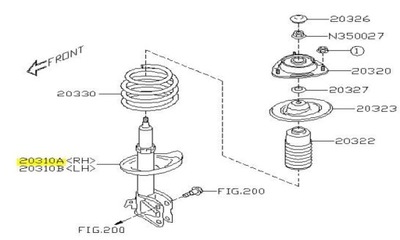 Амортизатор передний правый subaru forester v оригинал 2018-2021 фото №1