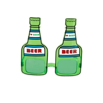 Okulary imprezowe butelka piwa piwo