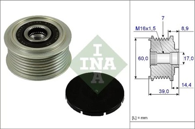 INA 535 0245 10 ALTERNADOR - EMBRAGUE JEDNOKIERUNKOWE  