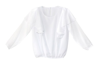 Bluzka biała z długim rękawem KLAUDYNKA - 140
