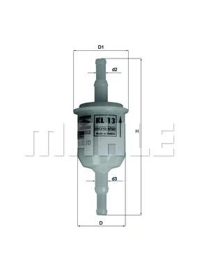 FILTRO COMBUSTIBLES WSTEPNY (BENZYNA) MAHLE KL13OF  