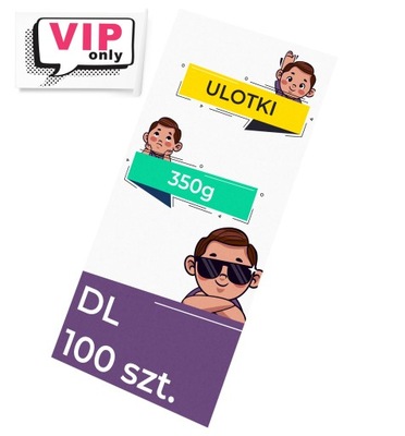 Ulotki DL voucher DL DWUSTRONNE zaproszenie 100 szt. 350g