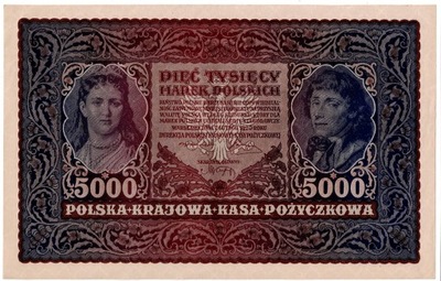 Banknot, Polska 5000 marek polskich 1920