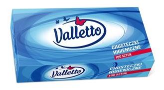 Chusteczki higieniczne bezzapachowe Valletto 100 sztuk