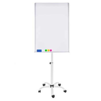 TABLICA MAGNETYCZNA NA KÓŁKACH SUCHOŚCIERALNA FLIPCHART MOBILNY 70x100cm