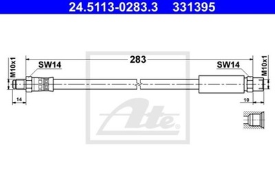 ATE CABLE DE FRENADO FLEXIBLES BMW 7 E38 93-01 PARTE TRASERA  