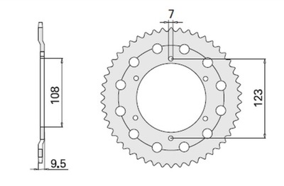 CHT ЗУБЧАТКА ЗАДНЯЯ 4430 52 DERBI GPR 50R '98-'02